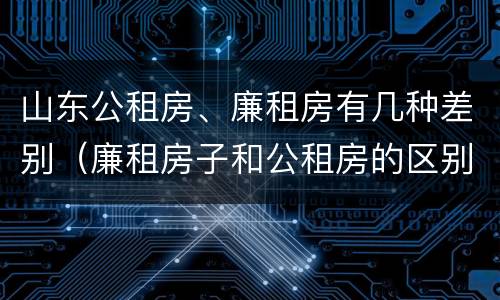 山东公租房、廉租房有几种差别（廉租房子和公租房的区别）