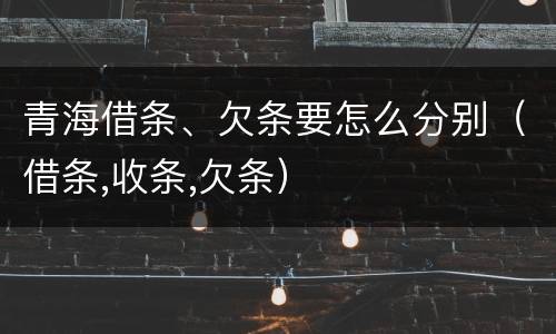 青海借条、欠条要怎么分别（借条,收条,欠条）