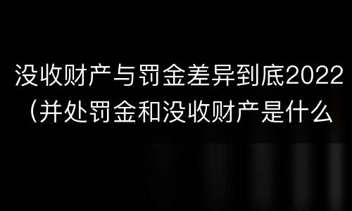 没收财产与罚金差异到底2022（并处罚金和没收财产是什么意思）