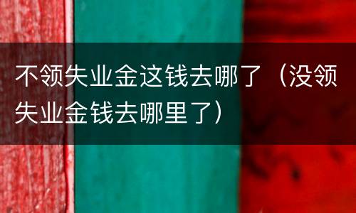 不领失业金这钱去哪了（没领失业金钱去哪里了）