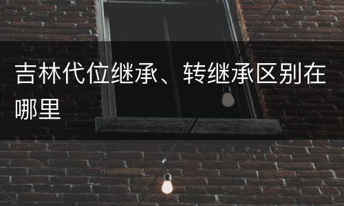 吉林代位继承、转继承区别在哪里