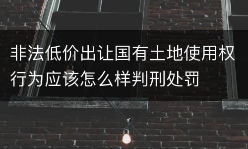 非法低价出让国有土地使用权行为应该怎么样判刑处罚