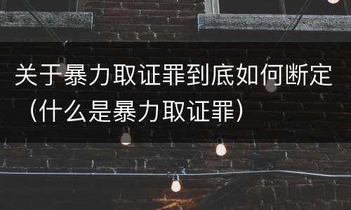 关于暴力取证罪到底如何断定（什么是暴力取证罪）