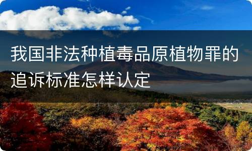 我国非法种植毒品原植物罪的追诉标准怎样认定