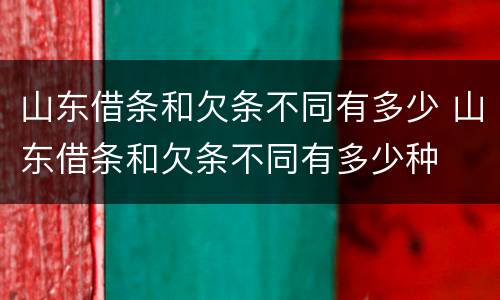 山东借条和欠条不同有多少 山东借条和欠条不同有多少种