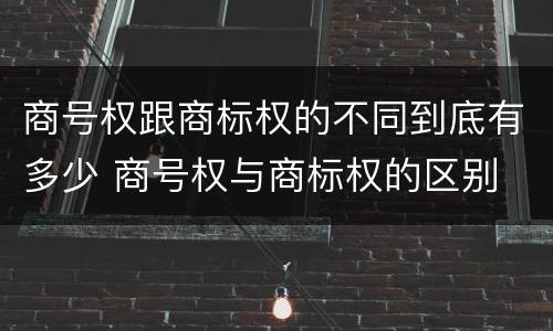 商号权跟商标权的不同到底有多少 商号权与商标权的区别