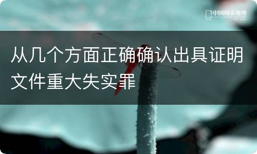 从几个方面正确确认出具证明文件重大失实罪