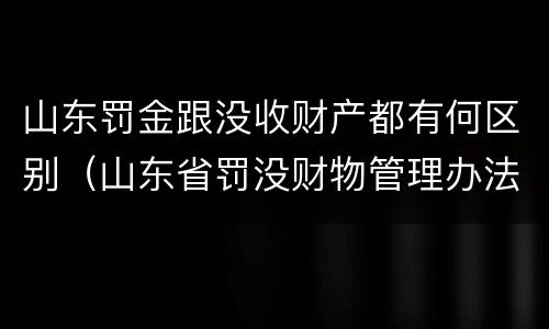 山东罚金跟没收财产都有何区别（山东省罚没财物管理办法）