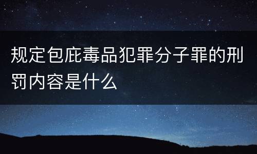 规定包庇毒品犯罪分子罪的刑罚内容是什么