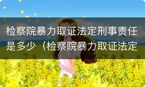检察院暴力取证法定刑事责任是多少（检察院暴力取证法定刑事责任是多少天）