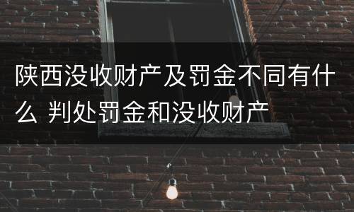 陕西没收财产及罚金不同有什么 判处罚金和没收财产