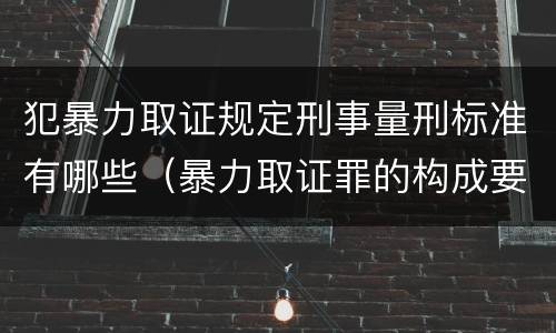 犯暴力取证规定刑事量刑标准有哪些（暴力取证罪的构成要件）