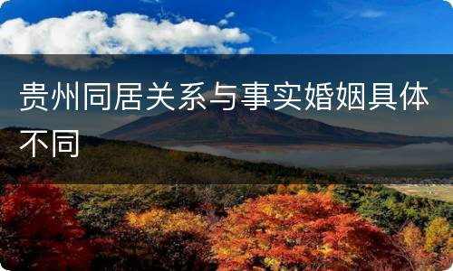 贵州同居关系与事实婚姻具体不同