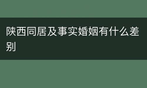 陕西同居及事实婚姻有什么差别