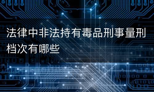 法律中非法持有毒品刑事量刑档次有哪些