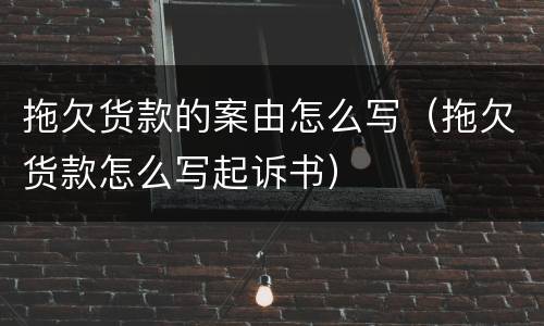 拖欠货款的案由怎么写（拖欠货款怎么写起诉书）