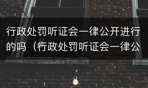 行政处罚听证会一律公开进行的吗（行政处罚听证会一律公开进行对吗）