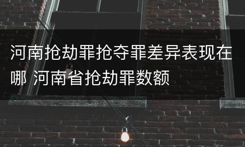 河南抢劫罪抢夺罪差异表现在哪 河南省抢劫罪数额