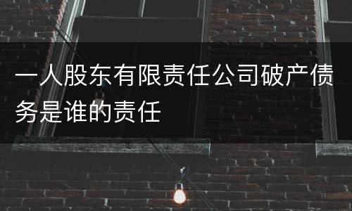 一人股东有限责任公司破产债务是谁的责任