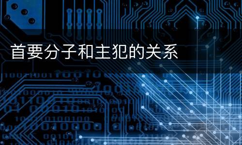 首要分子和主犯的关系