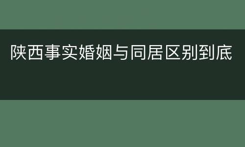 陕西事实婚姻与同居区别到底