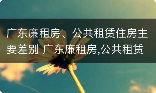 广东廉租房、公共租赁住房主要差别 广东廉租房,公共租赁住房主要差别有哪些