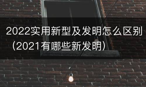 2022实用新型及发明怎么区别（2021有哪些新发明）