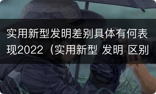 实用新型发明差别具体有何表现2022（实用新型 发明 区别）