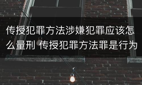 传授犯罪方法涉嫌犯罪应该怎么量刑 传授犯罪方法罪是行为犯吗