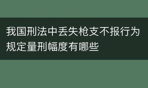 我国刑法中丢失枪支不报行为规定量刑幅度有哪些