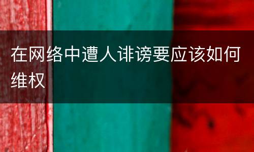 在网络中遭人诽谤要应该如何维权
