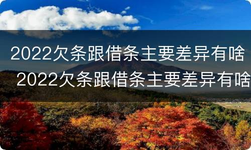 2022欠条跟借条主要差异有啥 2022欠条跟借条主要差异有啥影响
