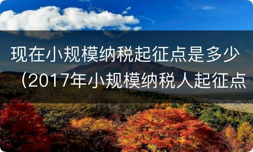 现在小规模纳税起征点是多少（2017年小规模纳税人起征点）
