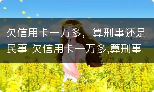 欠信用卡一万多，算刑事还是民事 欠信用卡一万多,算刑事还是民事