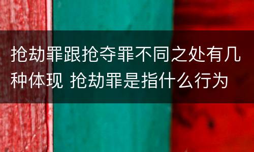抢劫罪跟抢夺罪不同之处有几种体现 抢劫罪是指什么行为