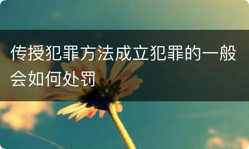 传授犯罪方法成立犯罪的一般会如何处罚