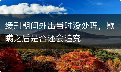 缓刑期间外出当时没处理，欺瞒之后是否还会追究