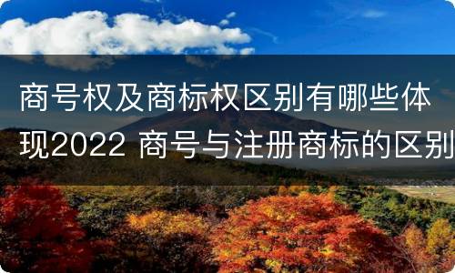 商号权及商标权区别有哪些体现2022 商号与注册商标的区别