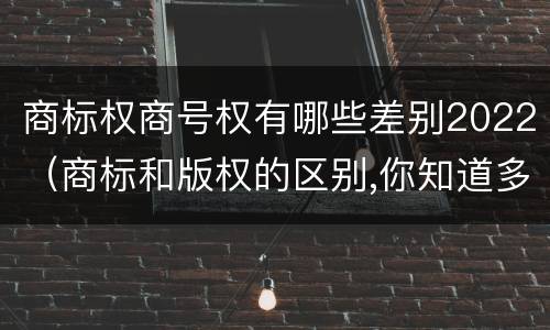 商标权商号权有哪些差别2022（商标和版权的区别,你知道多少?）