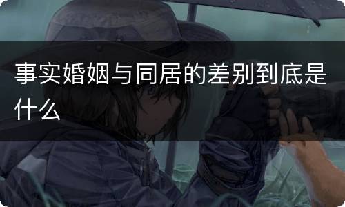 事实婚姻与同居的差别到底是什么