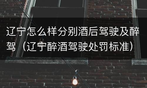 辽宁怎么样分别酒后驾驶及醉驾（辽宁醉酒驾驶处罚标准）