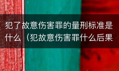 犯了故意伤害罪的量刑标准是什么（犯故意伤害罪什么后果）