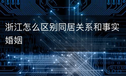 浙江怎么区别同居关系和事实婚姻