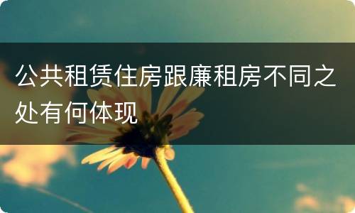 公共租赁住房跟廉租房不同之处有何体现