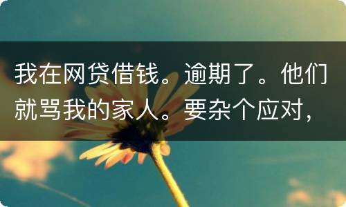 我在网贷借钱。逾期了。他们就骂我的家人。要杂个应对，请帮忙。