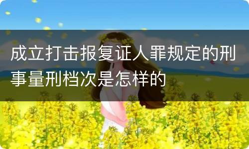 成立打击报复证人罪规定的刑事量刑档次是怎样的