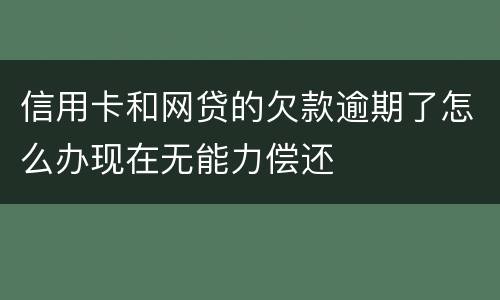 信用卡和网贷的欠款逾期了怎么办现在无能力偿还