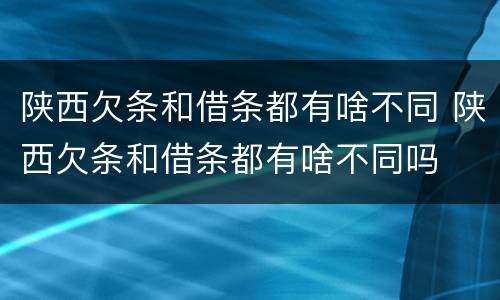 陕西欠条和借条都有啥不同 陕西欠条和借条都有啥不同吗