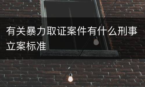 有关暴力取证案件有什么刑事立案标准