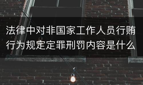 法律中对非国家工作人员行贿行为规定定罪刑罚内容是什么